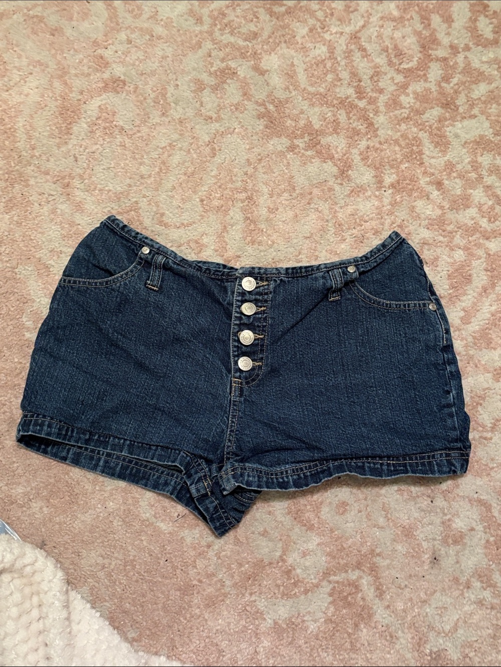 No Boundaries Low Rise Dark Blue Denim Shorts